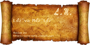 Léva Máté névjegykártya