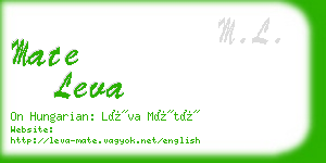 mate leva business card